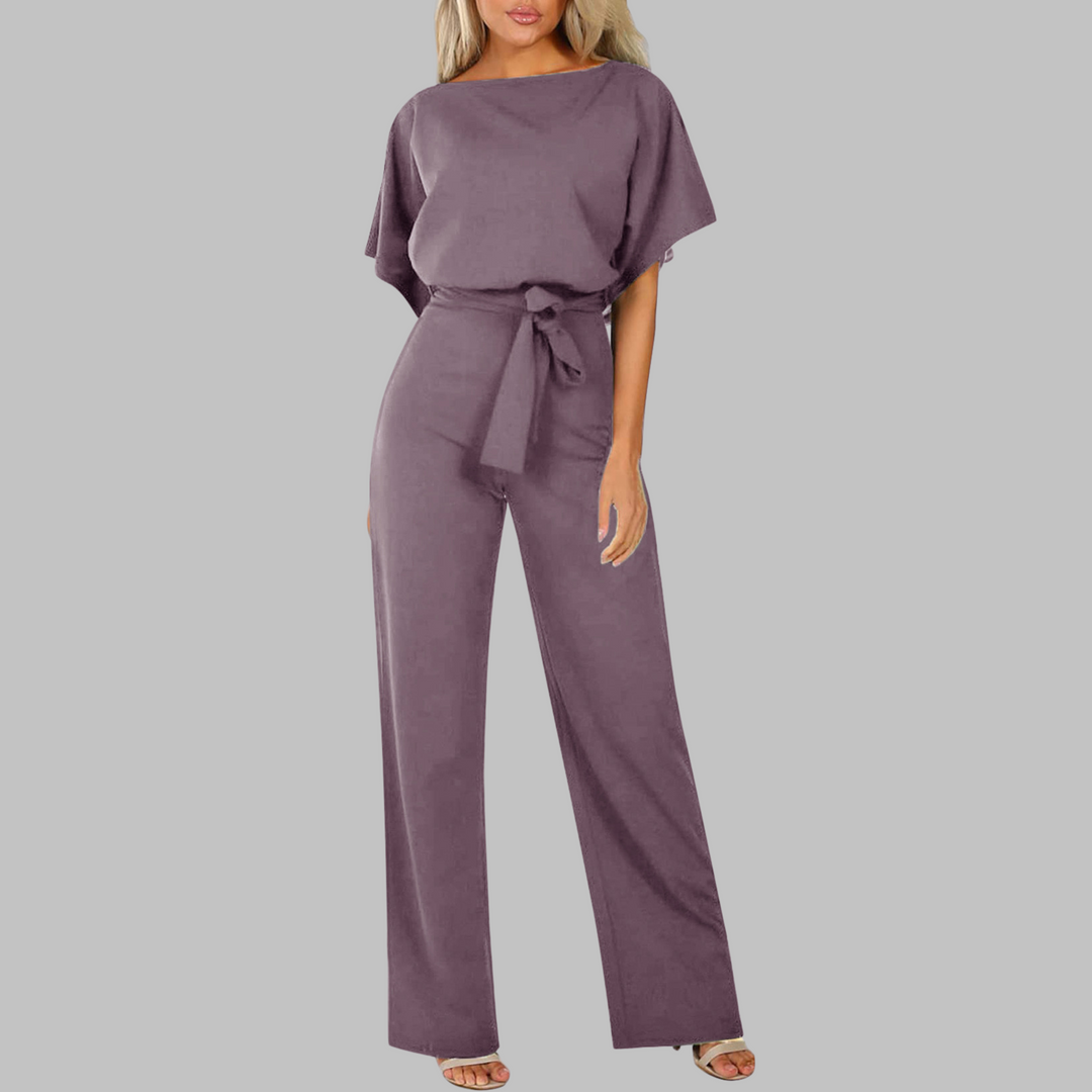 SITA™ - Comfortable Tie-Front Batwing Sleeve Jumpsuit with Relaxed Fit