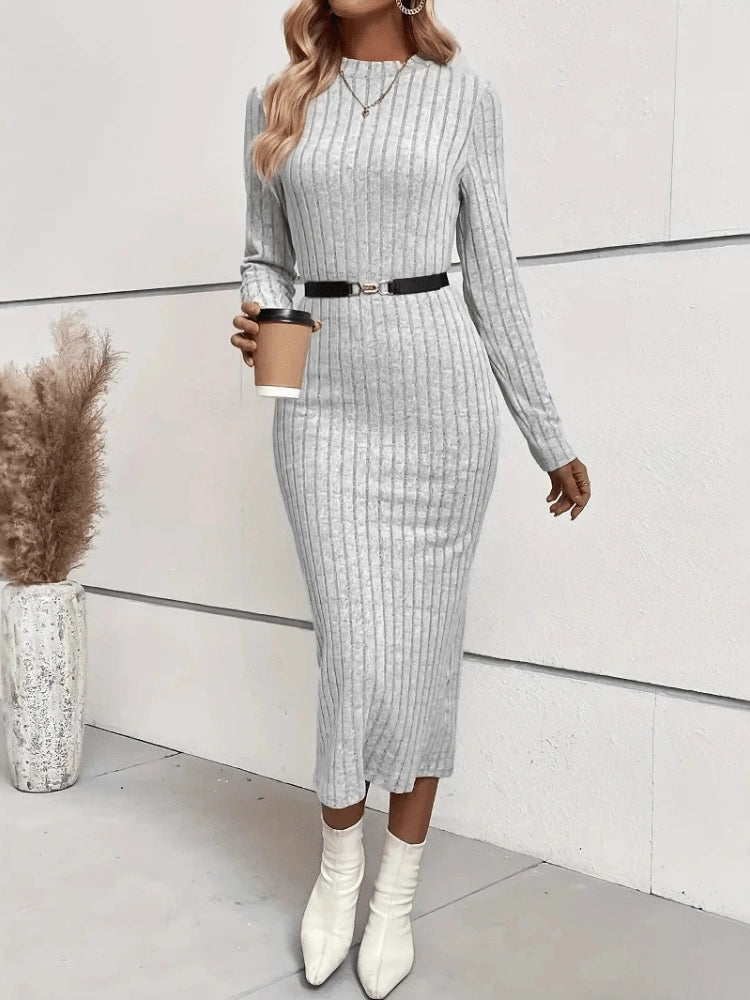 Mary Ribbed Knit Bodycon Midi Dress
