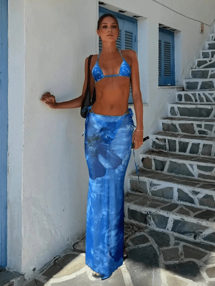 Eleni 3-Piece Bikini & Maxi Skirt Set