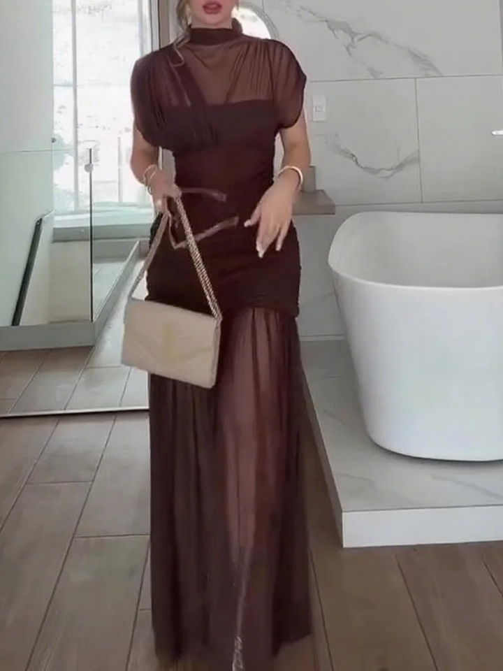 Jacky Sheer Maxi Evening Dress