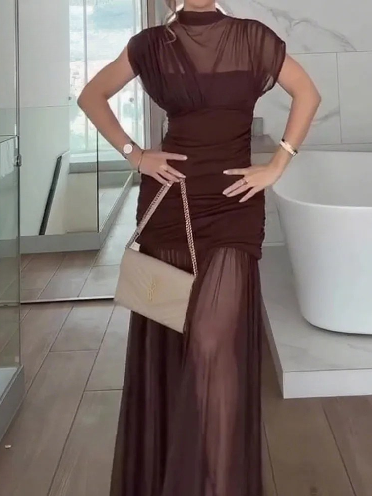 Jacky Sheer Maxi Evening Dress