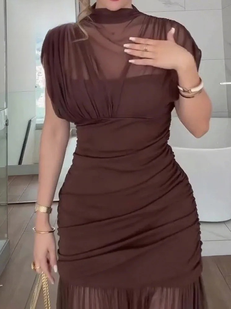 Jacky Sheer Maxi Evening Dress