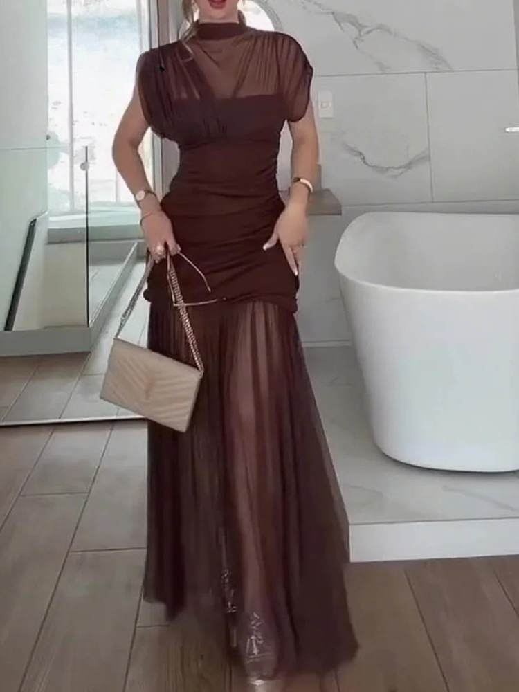 Jacky Sheer Maxi Evening Dress