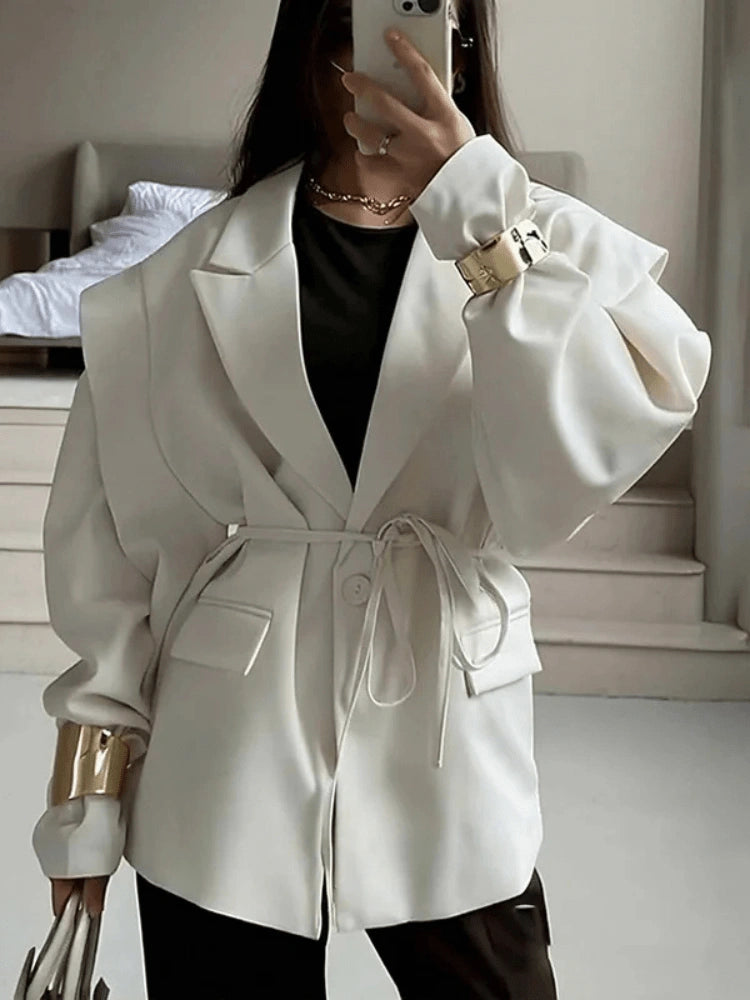 Nadeen Oversized Blazer with Tie Waist