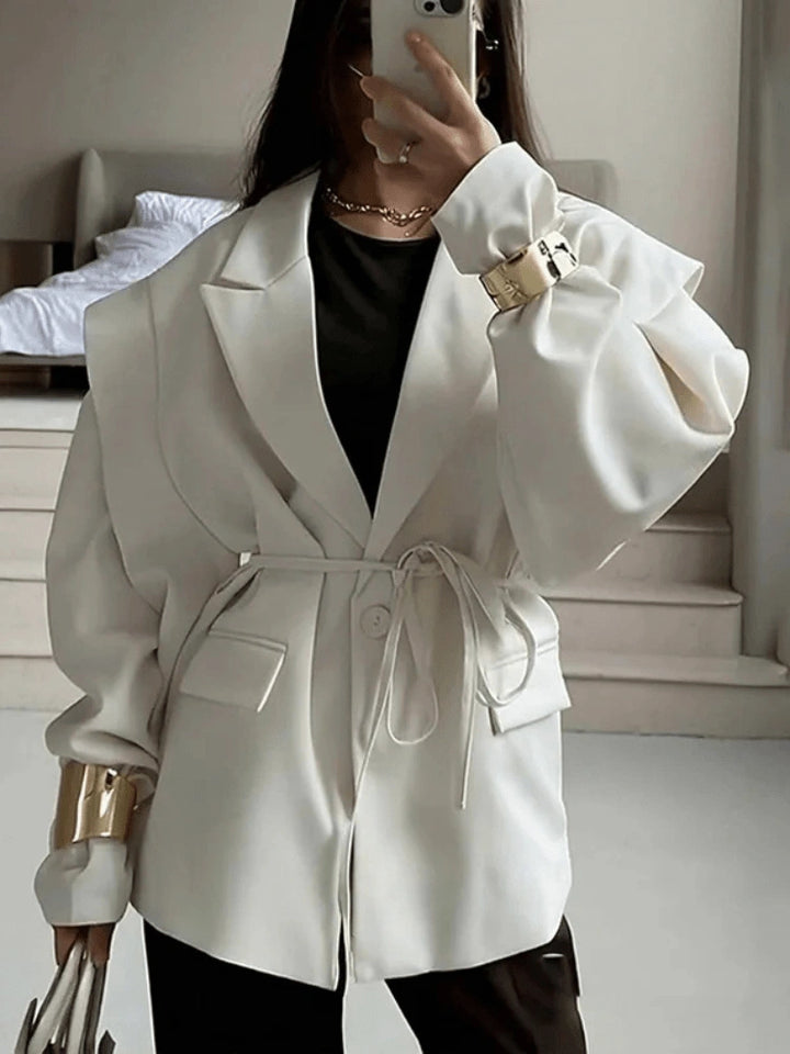 Nadeen Oversized Blazer with Tie Waist