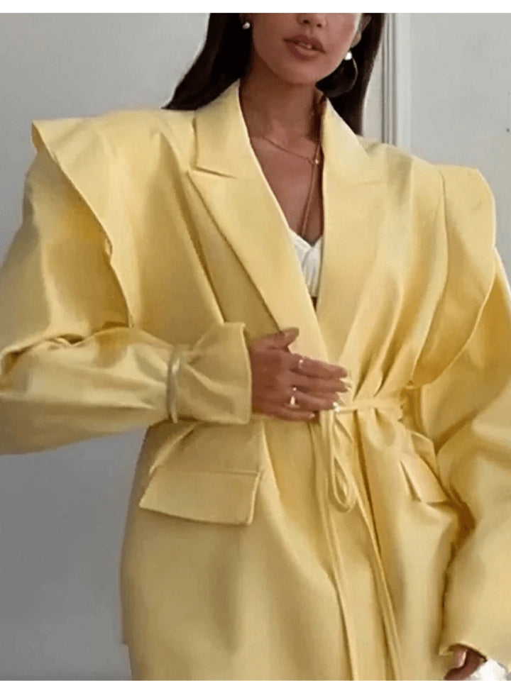 Nadeen Oversized Blazer with Tie Waist