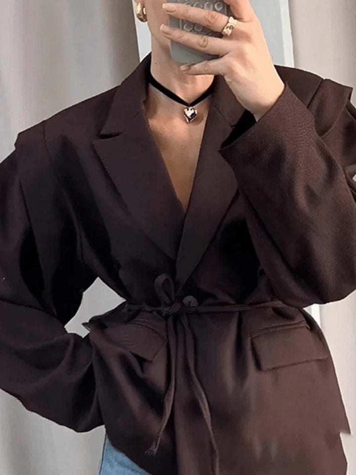 Nadeen Oversized Blazer with Tie Waist
