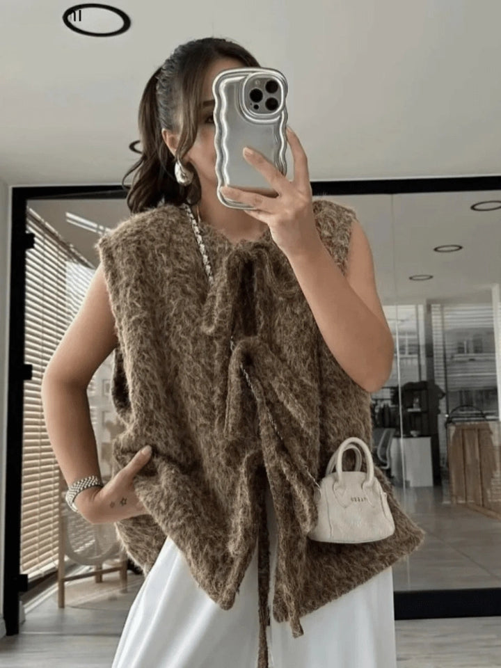 Celine Wool Tie-Front Vest