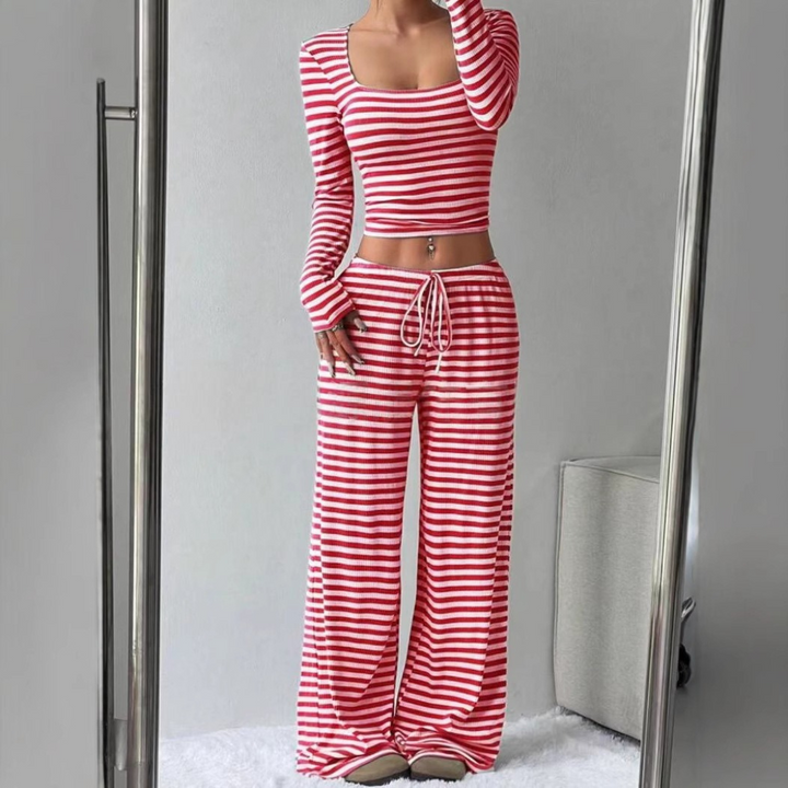 LORNA™ – Cozy Crop Top and Pant Lounge Set with Relaxed Fit