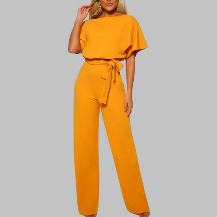 SITA™ - Comfortable Tie-Front Batwing Sleeve Jumpsuit with Relaxed Fit