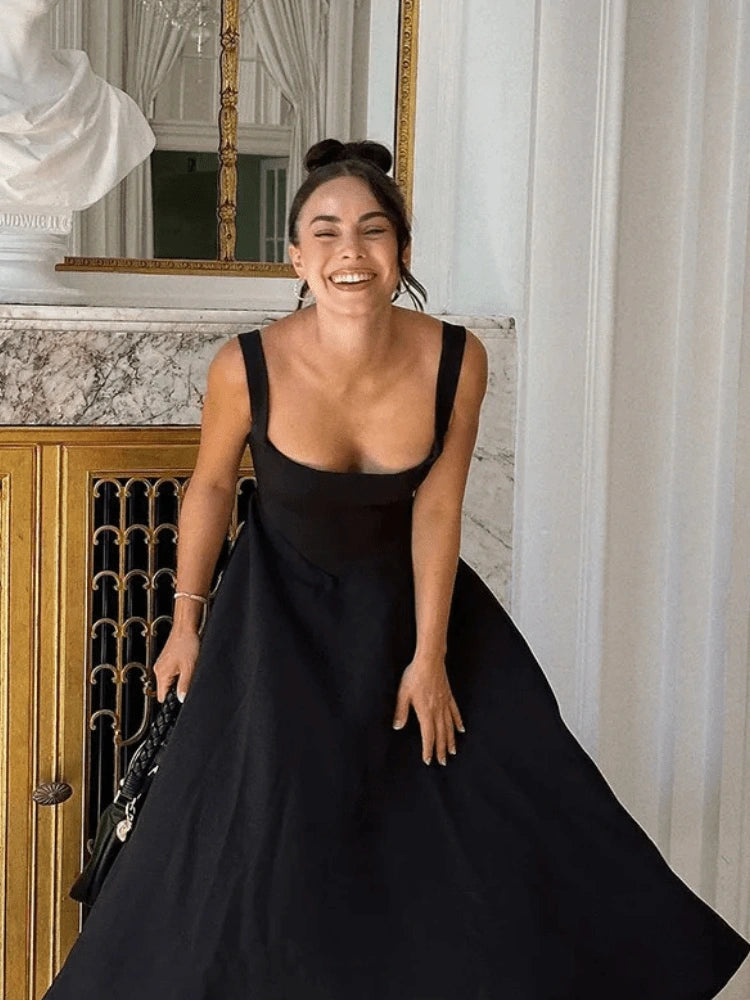 Amara Timeless Black Midi Dress