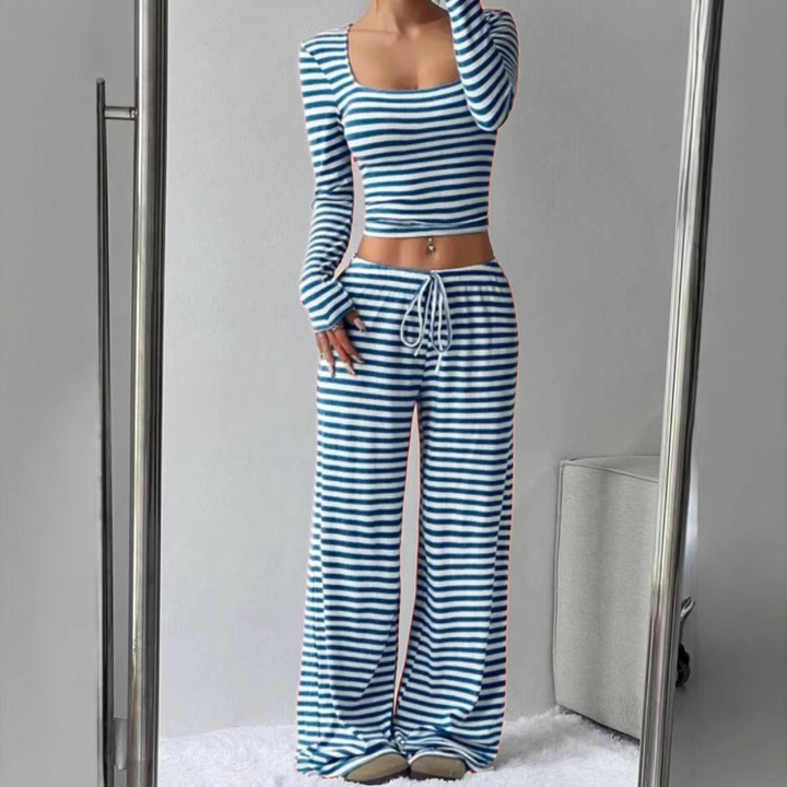 JANA™ - Comfy Lounge Set: Relaxed Fit Crop Top and Pants