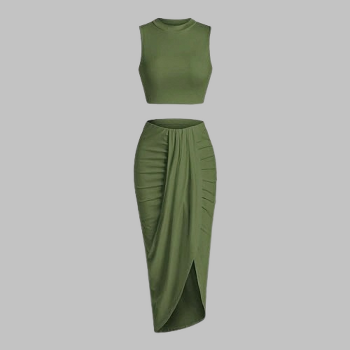 MANUELA™ - Stylish Pleated Maxi Skirt with Side Slit