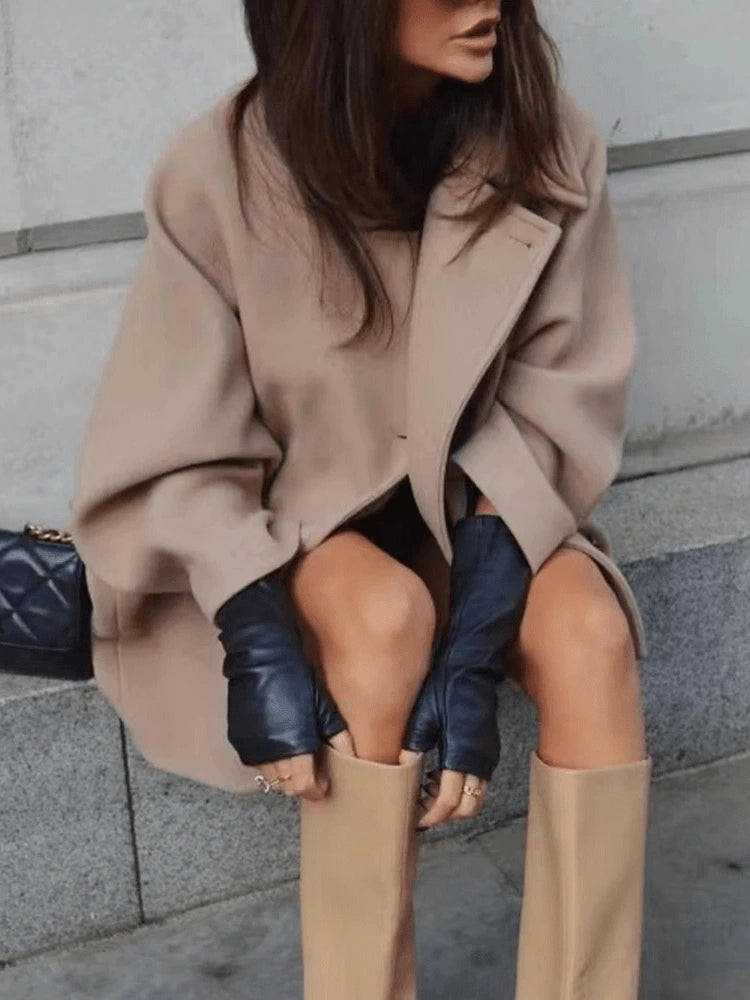 Orly Oversized Minimalist Wool Blend Coat