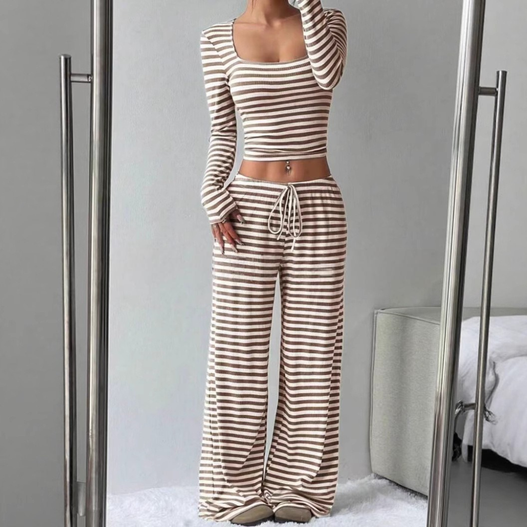 JANA™ - Comfy Lounge Set: Relaxed Fit Crop Top and Pants