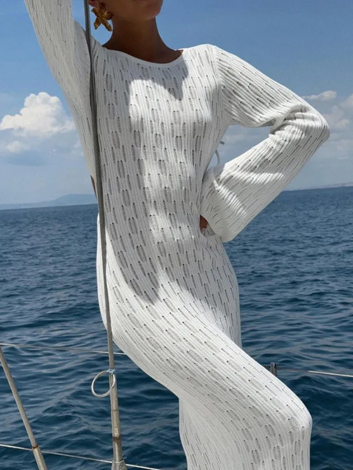 Farah Open-Back Knit Dress