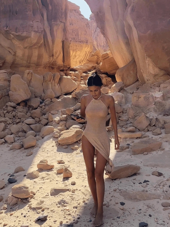 Cleo See Through Halter Maxi Dress