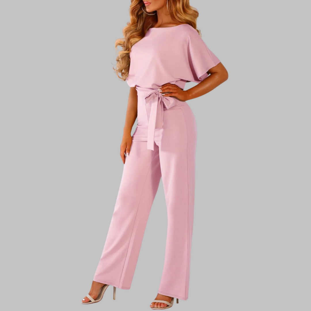 SITA™ - Comfortable Tie-Front Batwing Sleeve Jumpsuit with Relaxed Fit