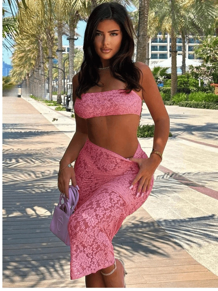 Mira Lace Two-Piece Maxi Set