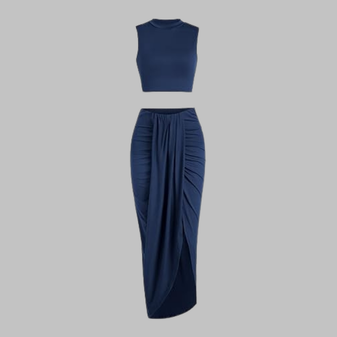 MANUELA™ - Stylish Pleated Maxi Skirt with Side Slit