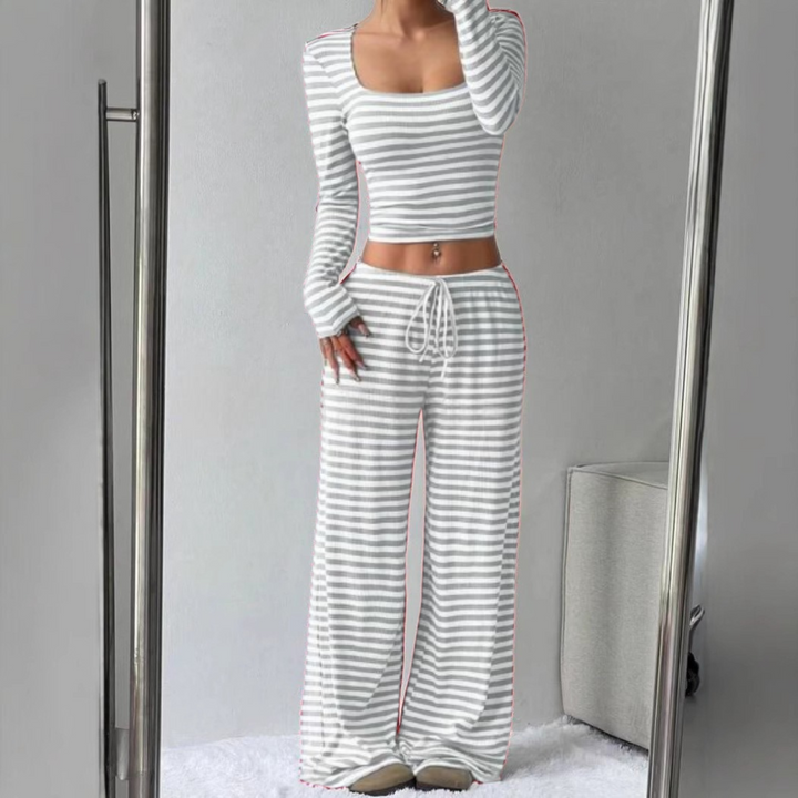 JANA™ - Comfy Lounge Set: Relaxed Fit Crop Top and Pants