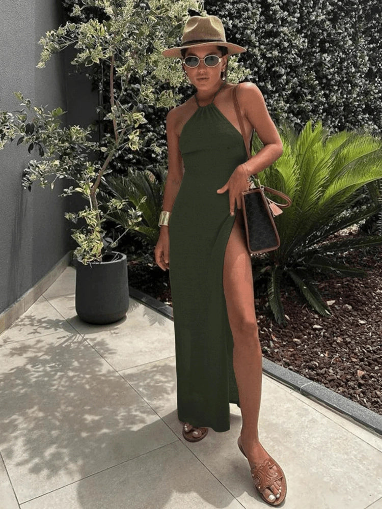 Cleo See Through Halter Maxi Dress