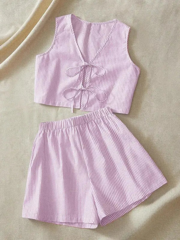 MOESHA™ - Chic Sleeveless Summer Vest with High-Waisted Shorts Set