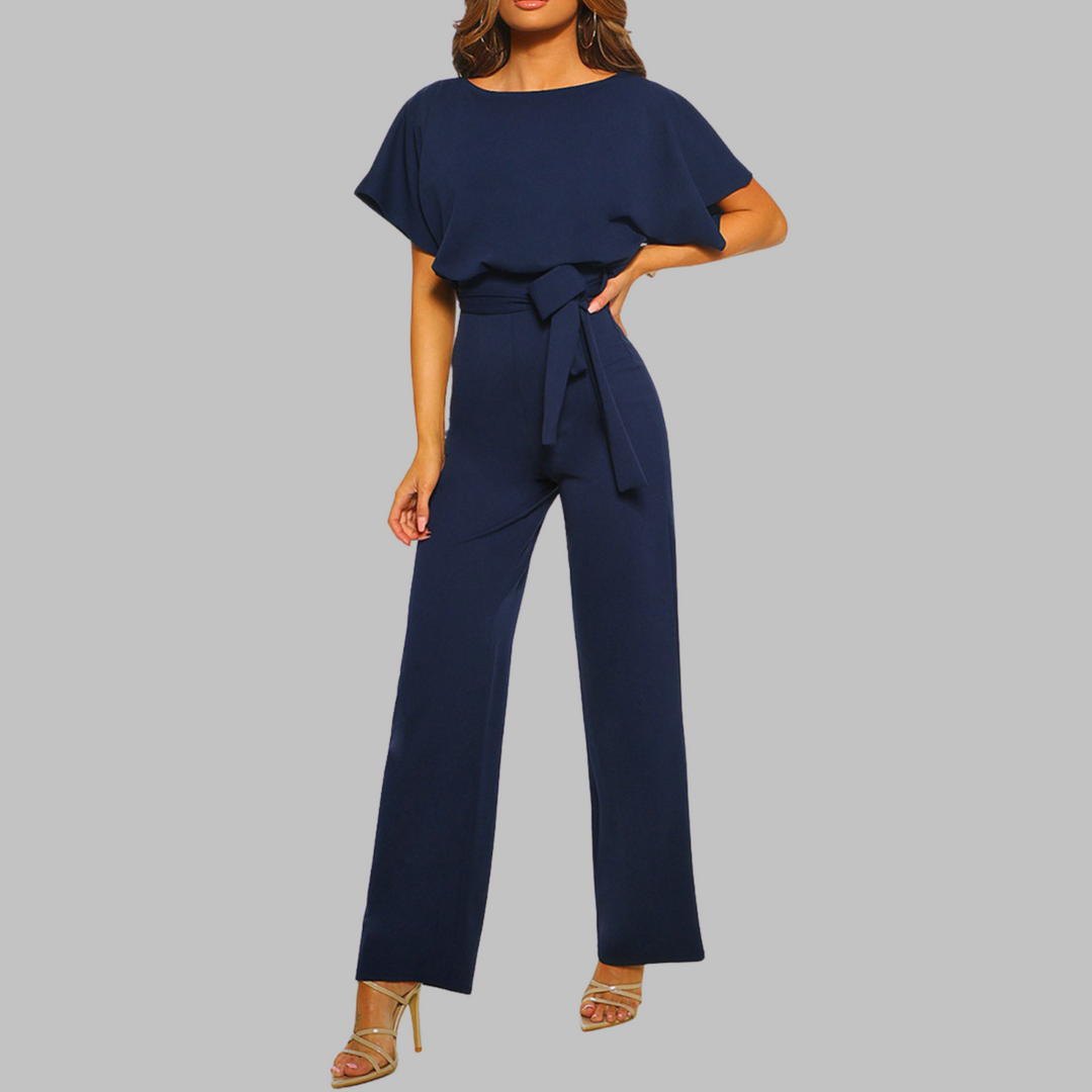 SITA™ - Comfortable Tie-Front Batwing Sleeve Jumpsuit with Relaxed Fit