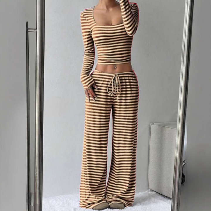 LORNA™ – Cozy Crop Top and Pant Lounge Set with Relaxed Fit