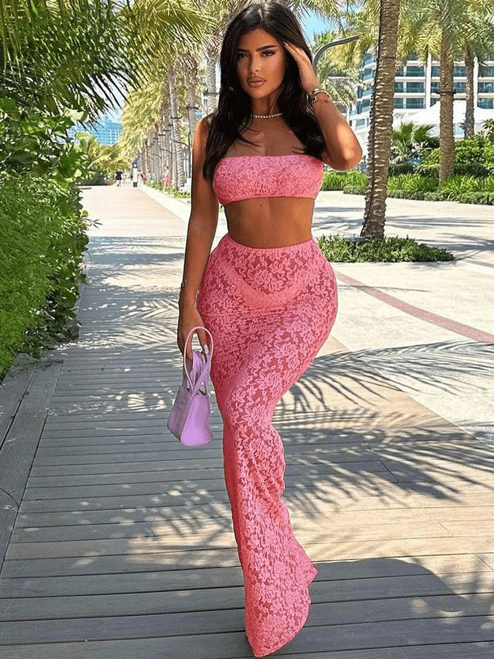 Mira Lace Two-Piece Maxi Set