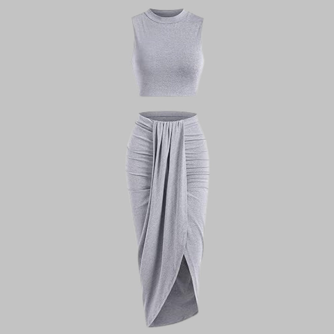 MANUELA™ - Stylish Pleated Maxi Skirt with Side Slit