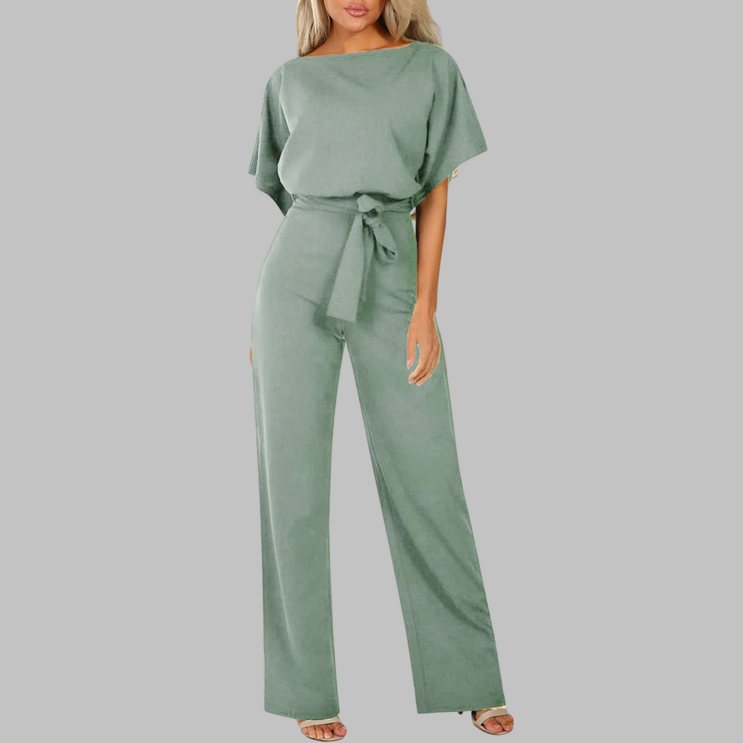 SITA™ - Comfortable Tie-Front Batwing Sleeve Jumpsuit with Relaxed Fit