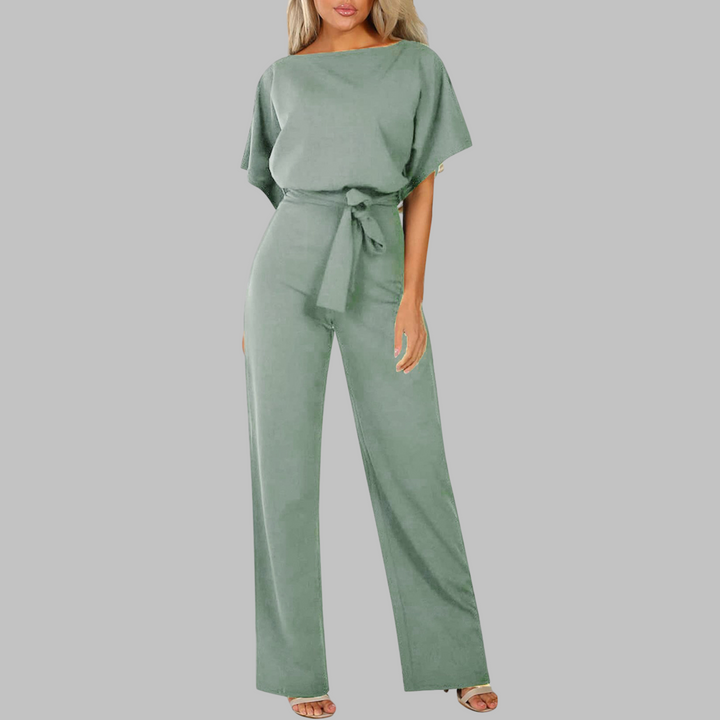 SITA™ - Comfortable Tie-Front Batwing Sleeve Jumpsuit with Relaxed Fit