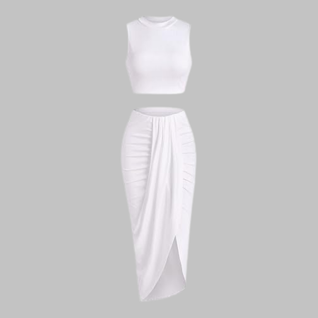 MANUELA™ - Stylish Pleated Maxi Skirt with Side Slit