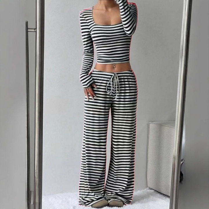 JANA™ - Comfy Lounge Set: Relaxed Fit Crop Top and Pants
