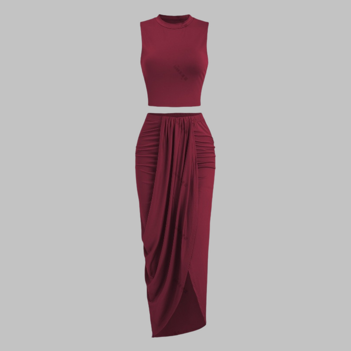 MANUELA™ - Stylish Pleated Maxi Skirt with Side Slit