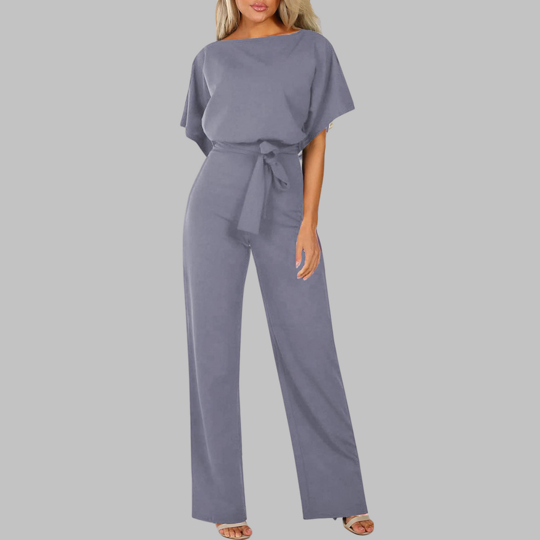 SITA™ - Comfortable Tie-Front Batwing Sleeve Jumpsuit with Relaxed Fit