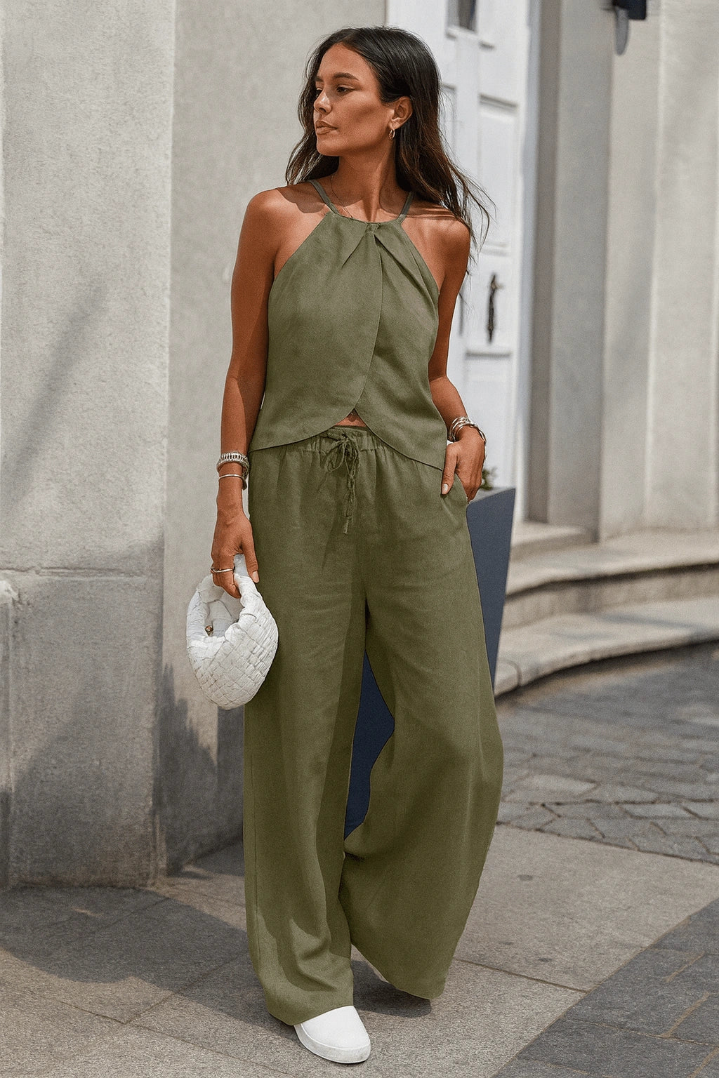 Evita Two-Piece Linen Set