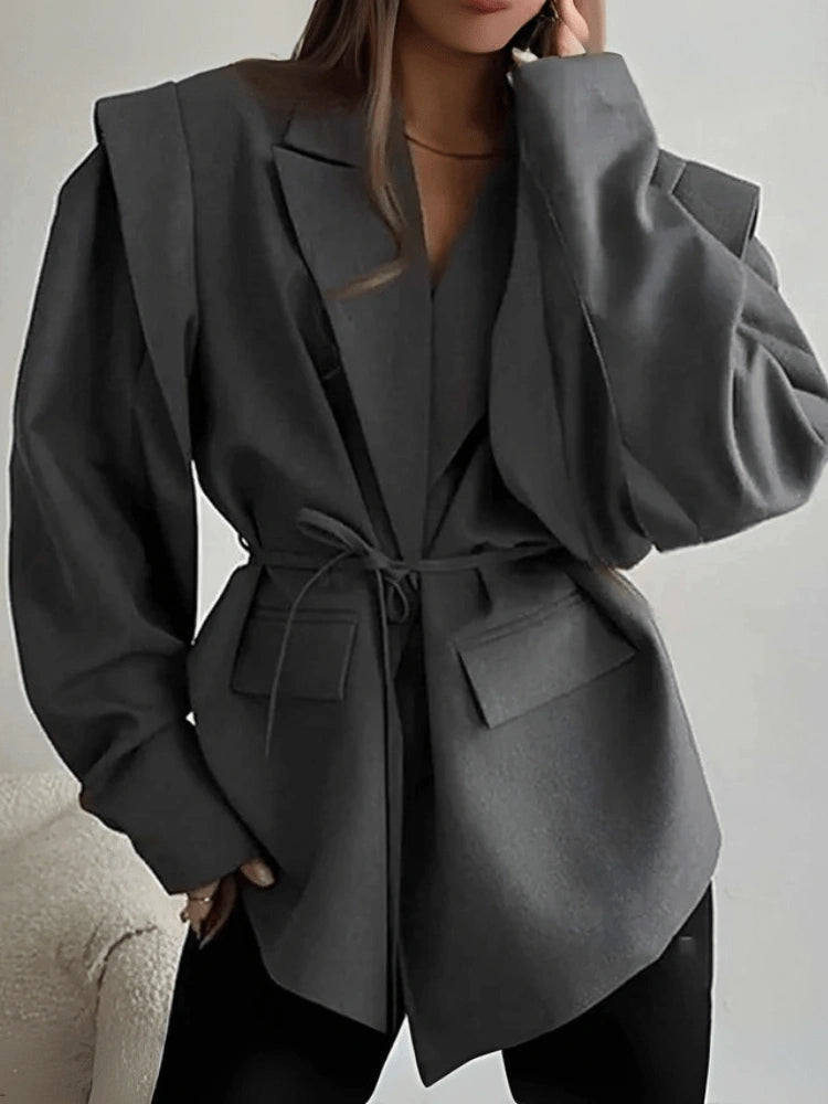 Nadeen Oversized Blazer with Tie Waist