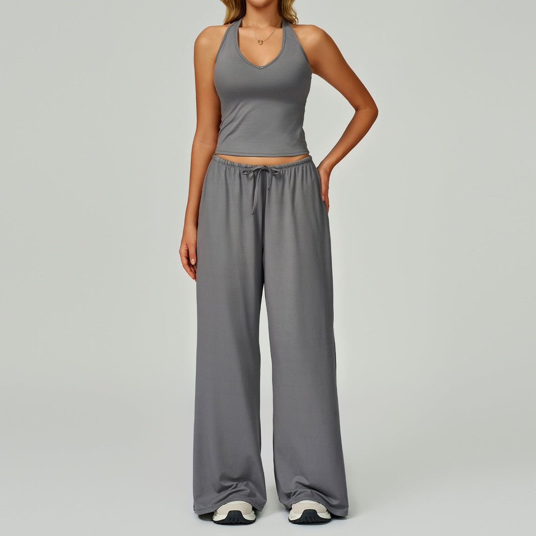 DINGDING™ - Casual Crop Tank & Wide-Leg Pant Set