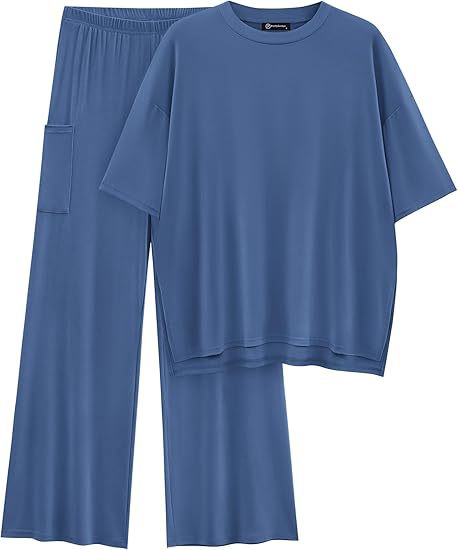 FILTA™ - Comfortable Relaxed Fit Top with Stretchy Waist Pants Set