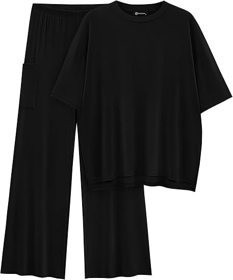FILTA™ - Comfortable Relaxed Fit Top with Stretchy Waist Pants Set