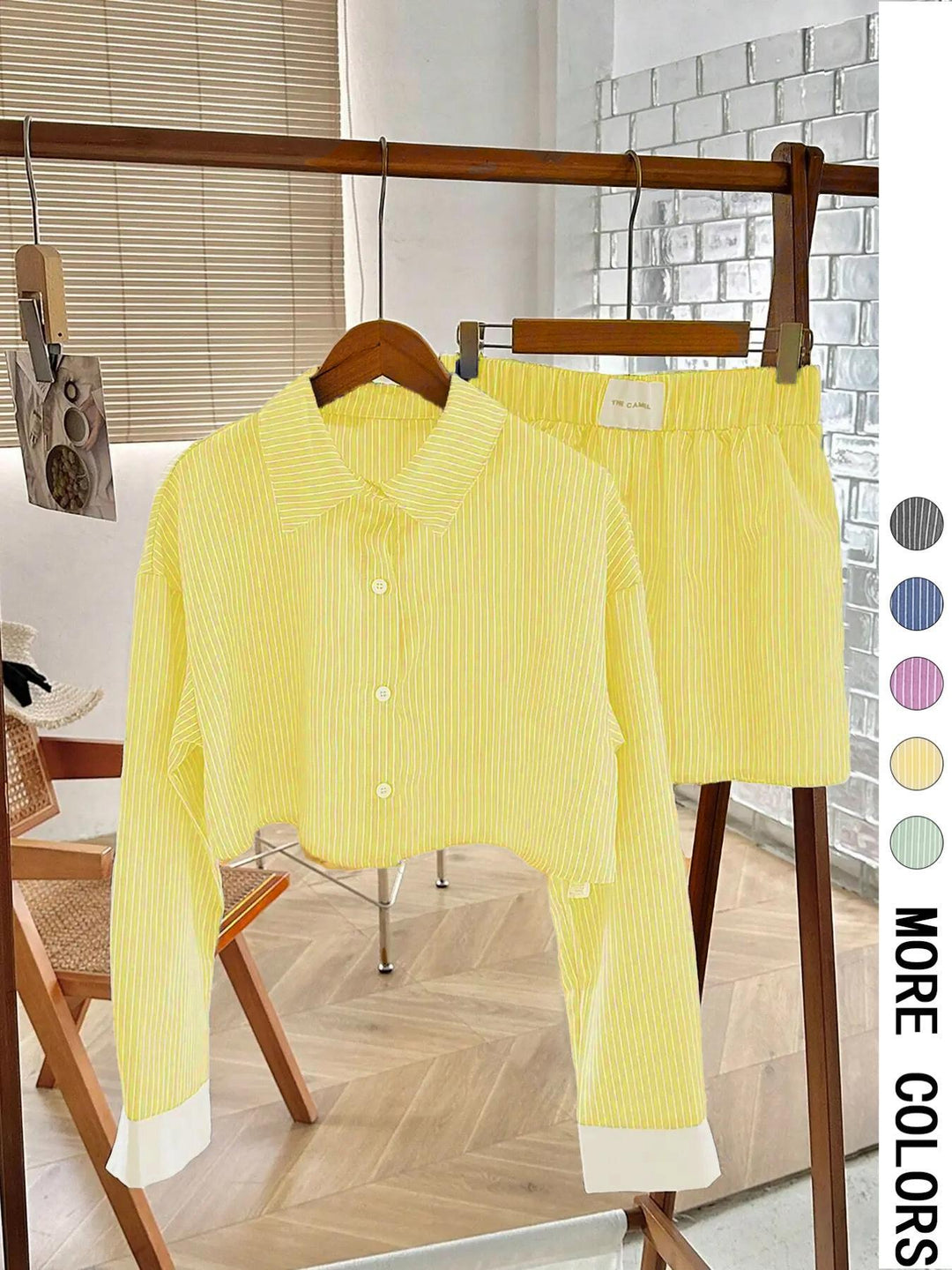 EMERSYN™ - Cozy Collared Long Sleeve Coordinated Set