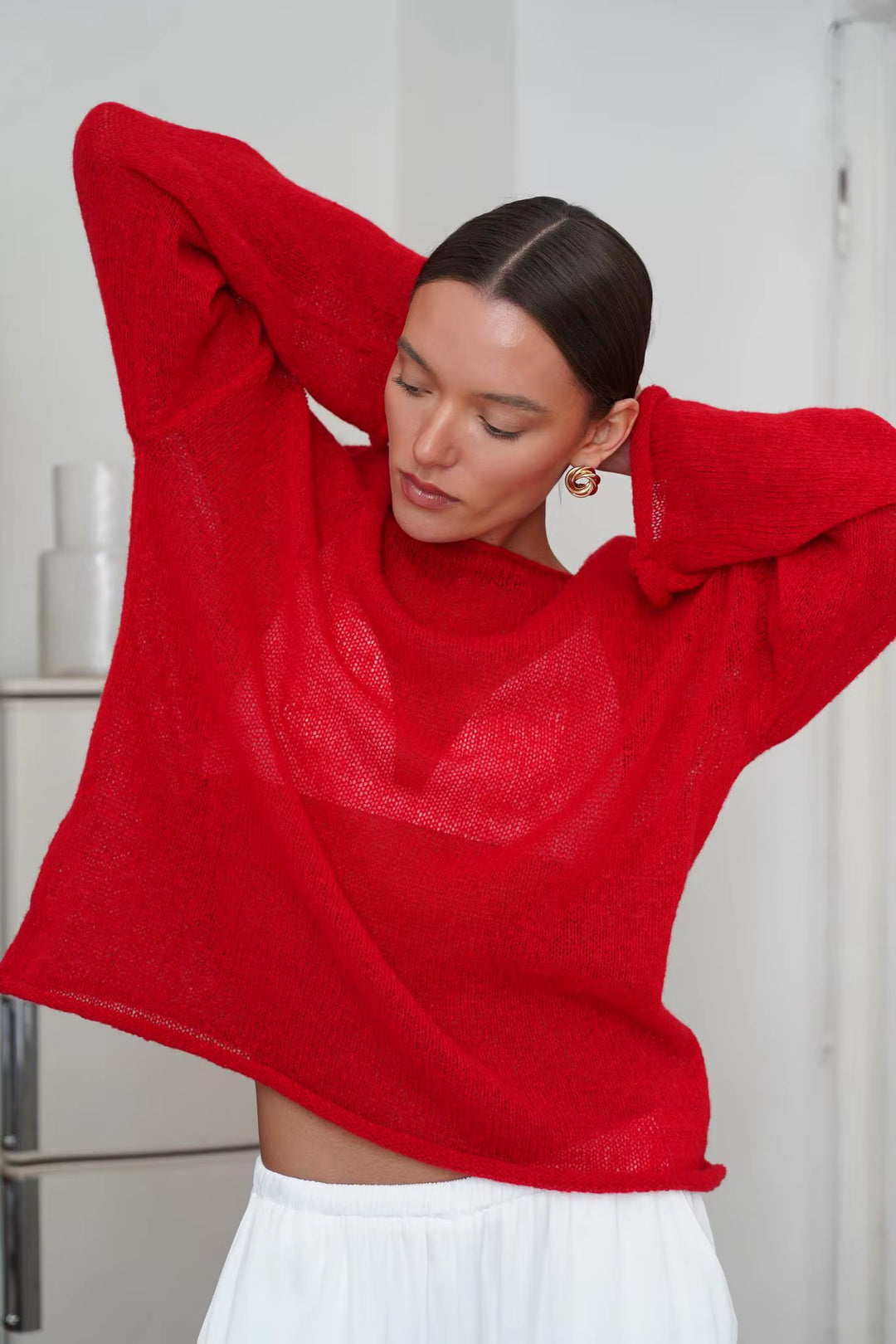 Selma Sheer Knit Oversized Sweater