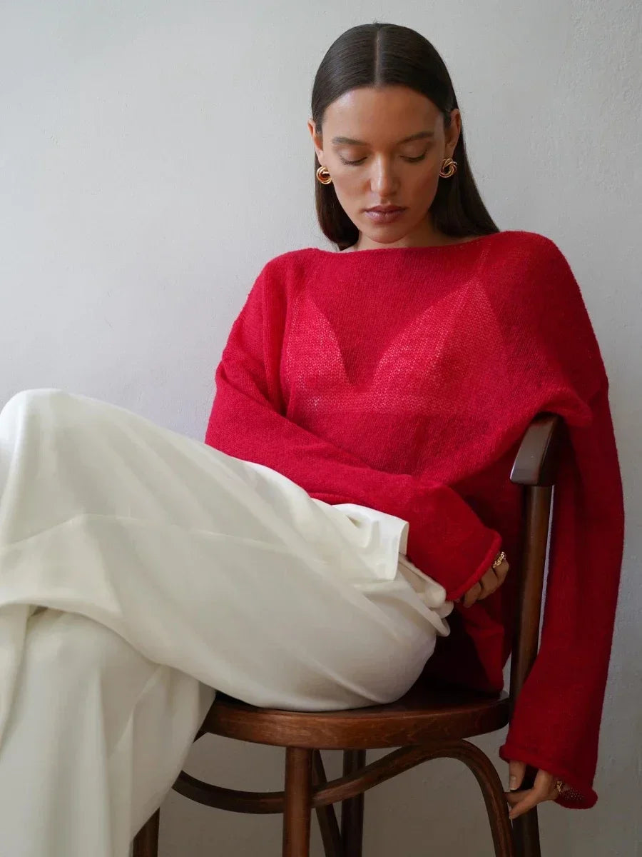 Selma Sheer Knit Oversized Sweater