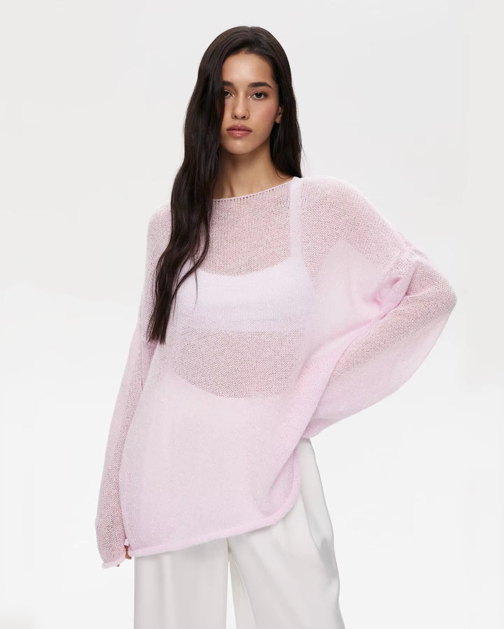 Selma Sheer Knit Oversized Sweater
