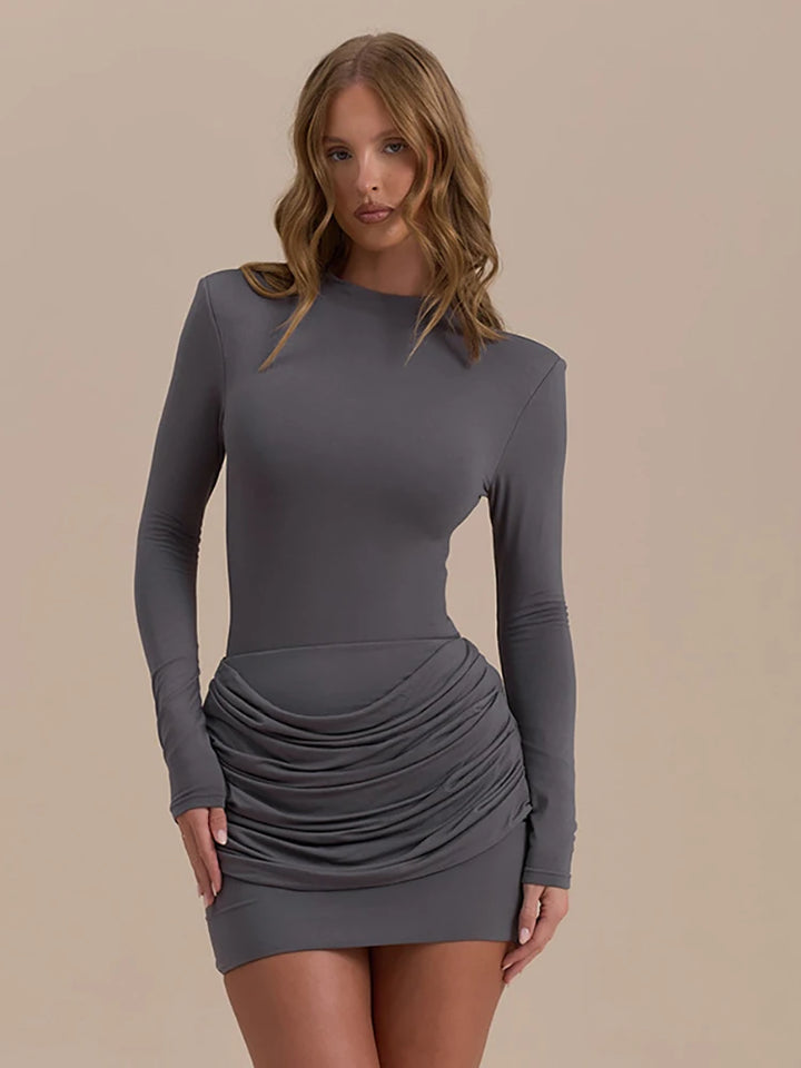 Cocoa Luxe Ruched Mini Dress