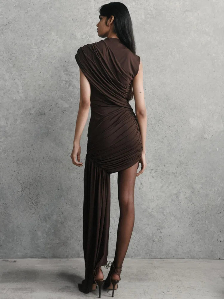 Nalani Asymmetrical Ruched Evening Dress