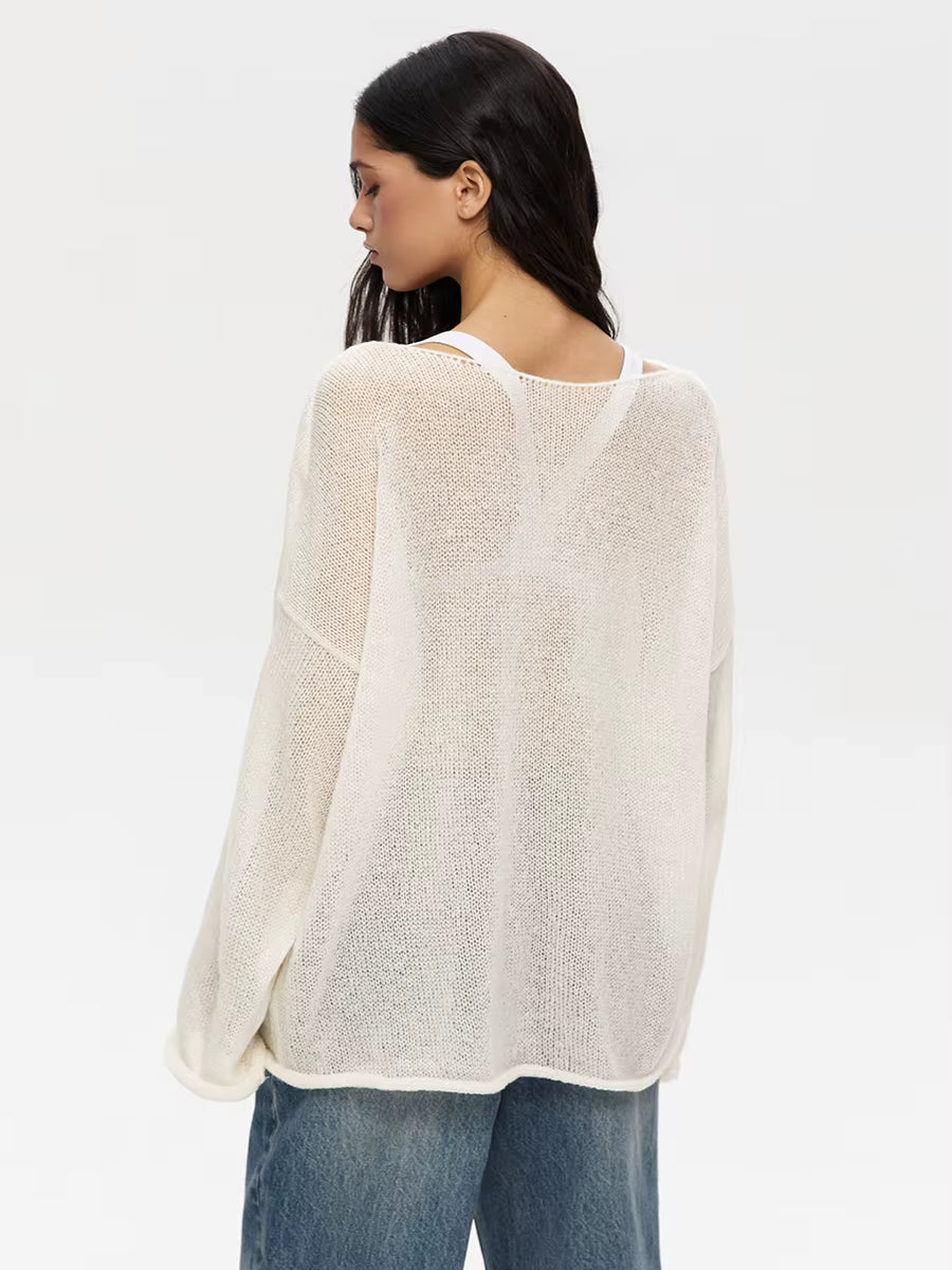 Selma Sheer Knit Oversized Sweater