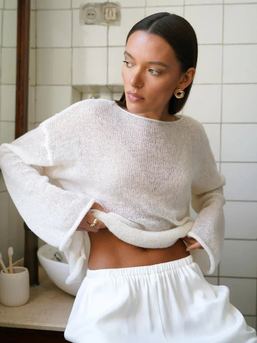 Selma Sheer Knit Oversized Sweater